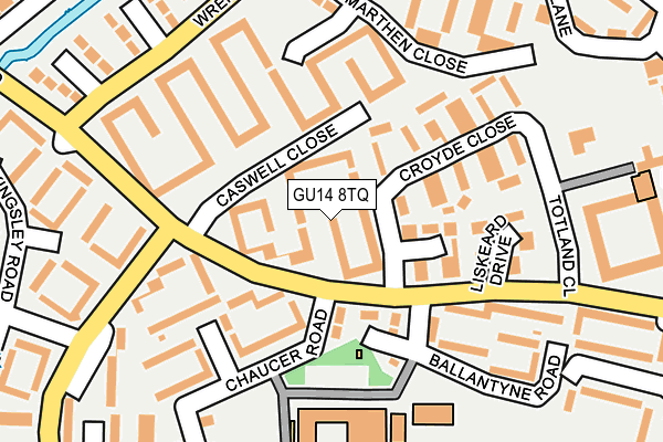GU14 8TQ map - OS OpenMap – Local (Ordnance Survey)