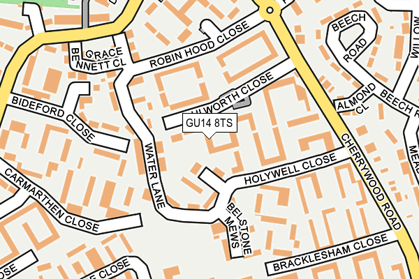 GU14 8TS map - OS OpenMap – Local (Ordnance Survey)