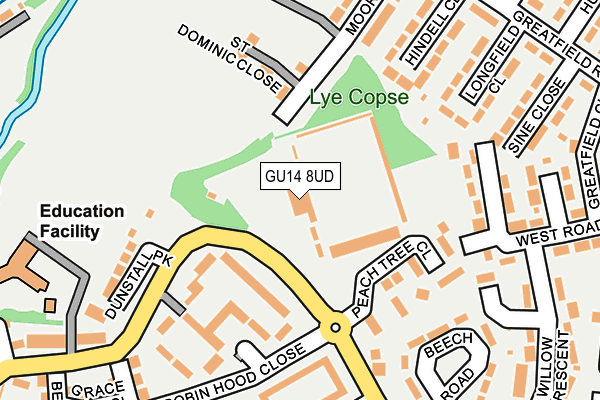 GU14 8UD map - OS OpenMap – Local (Ordnance Survey)