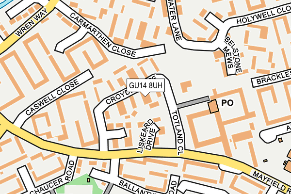 GU14 8UH map - OS OpenMap – Local (Ordnance Survey)