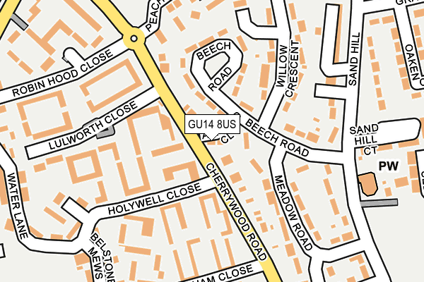 GU14 8US map - OS OpenMap – Local (Ordnance Survey)