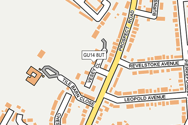 GU14 8UT map - OS OpenMap – Local (Ordnance Survey)