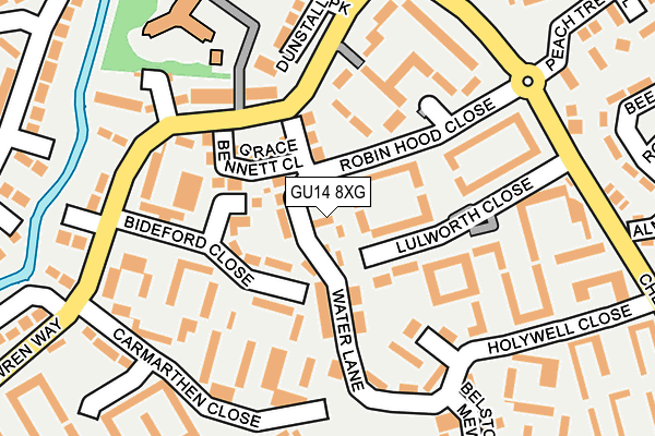 GU14 8XG map - OS OpenMap – Local (Ordnance Survey)
