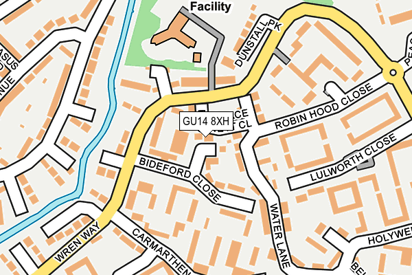 GU14 8XH map - OS OpenMap – Local (Ordnance Survey)