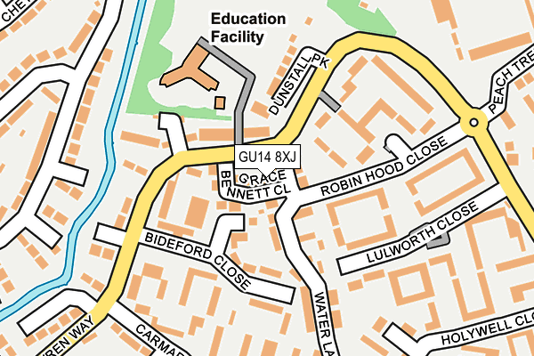 GU14 8XJ map - OS OpenMap – Local (Ordnance Survey)