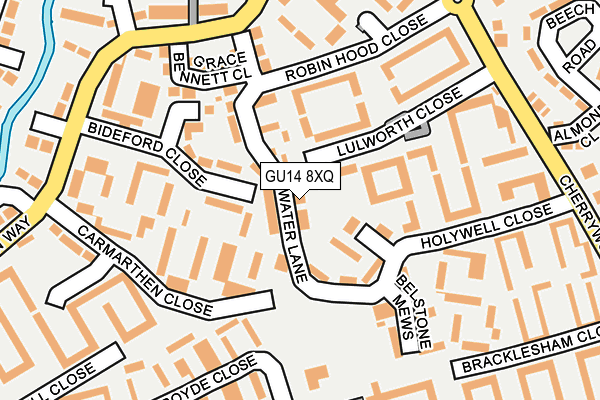 GU14 8XQ map - OS OpenMap – Local (Ordnance Survey)