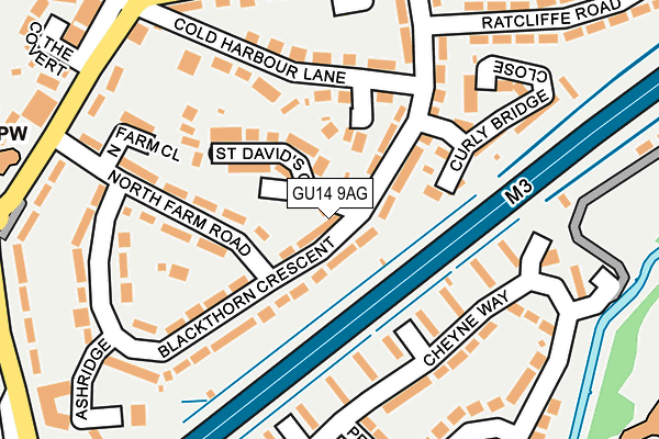 GU14 9AG map - OS OpenMap – Local (Ordnance Survey)