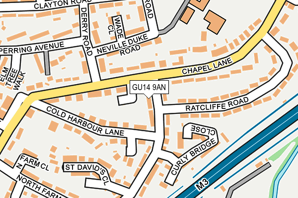 GU14 9AN map - OS OpenMap – Local (Ordnance Survey)