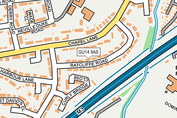 GU14 9AS map - OS OpenMap – Local (Ordnance Survey)