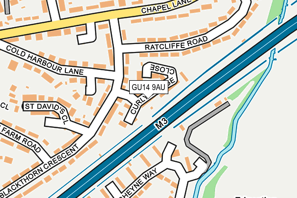 GU14 9AU map - OS OpenMap – Local (Ordnance Survey)