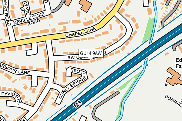 GU14 9AW map - OS OpenMap – Local (Ordnance Survey)