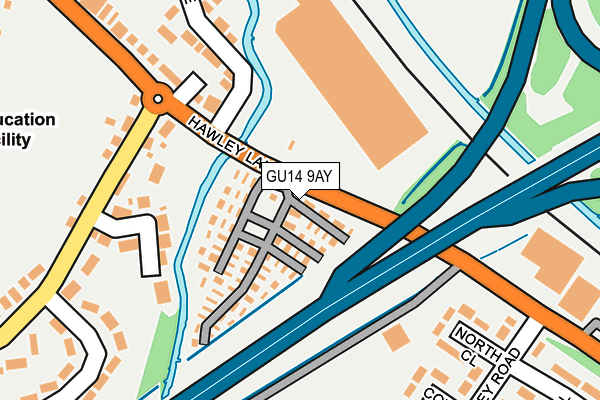 GU14 9AY map - OS OpenMap – Local (Ordnance Survey)