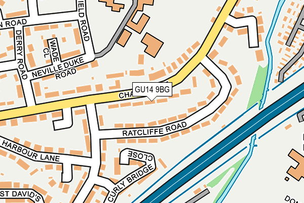 GU14 9BG map - OS OpenMap – Local (Ordnance Survey)