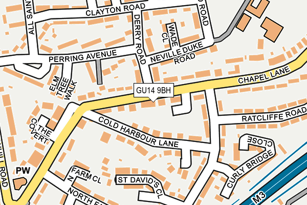 GU14 9BH map - OS OpenMap – Local (Ordnance Survey)
