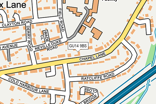 GU14 9BS map - OS OpenMap – Local (Ordnance Survey)