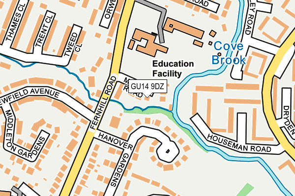 GU14 9DZ map - OS OpenMap – Local (Ordnance Survey)