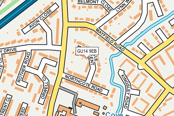 GU14 9EB map - OS OpenMap – Local (Ordnance Survey)