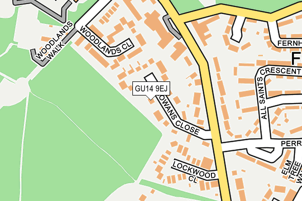 GU14 9EJ map - OS OpenMap – Local (Ordnance Survey)