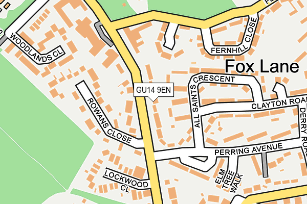 GU14 9EN map - OS OpenMap – Local (Ordnance Survey)