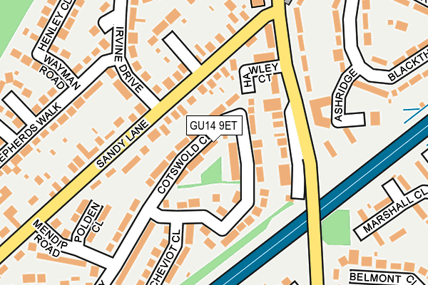 GU14 9ET map - OS OpenMap – Local (Ordnance Survey)