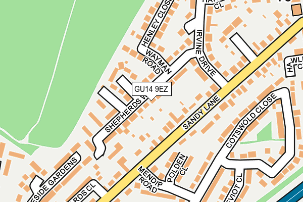 GU14 9EZ map - OS OpenMap – Local (Ordnance Survey)