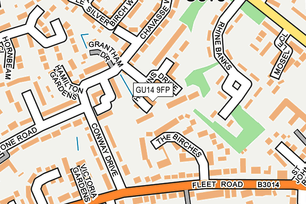 GU14 9FP map - OS OpenMap – Local (Ordnance Survey)