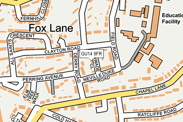 GU14 9FR map - OS OpenMap – Local (Ordnance Survey)