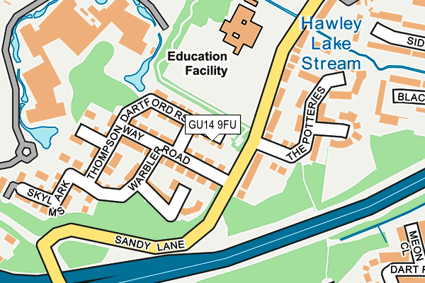 GU14 9FU map - OS OpenMap – Local (Ordnance Survey)