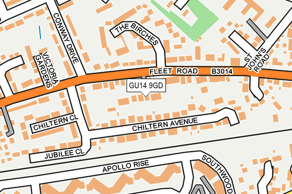 GU14 9GD map - OS OpenMap – Local (Ordnance Survey)