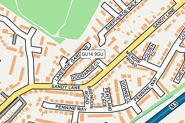 GU14 9GU map - OS OpenMap – Local (Ordnance Survey)