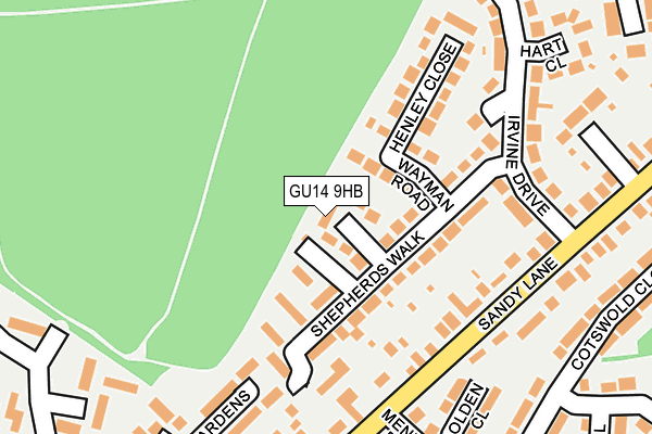 GU14 9HB map - OS OpenMap – Local (Ordnance Survey)