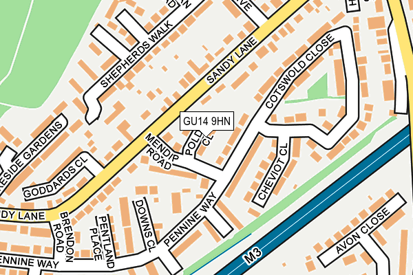 GU14 9HN map - OS OpenMap – Local (Ordnance Survey)