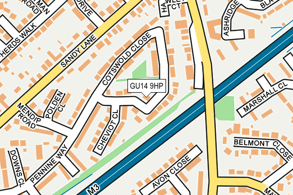 GU14 9HP map - OS OpenMap – Local (Ordnance Survey)