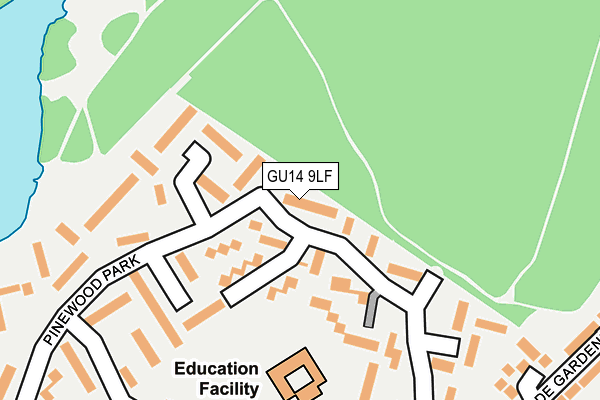 GU14 9LF map - OS OpenMap – Local (Ordnance Survey)