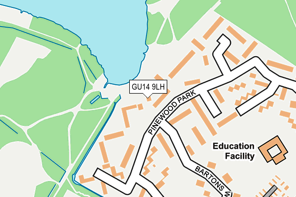 GU14 9LH map - OS OpenMap – Local (Ordnance Survey)