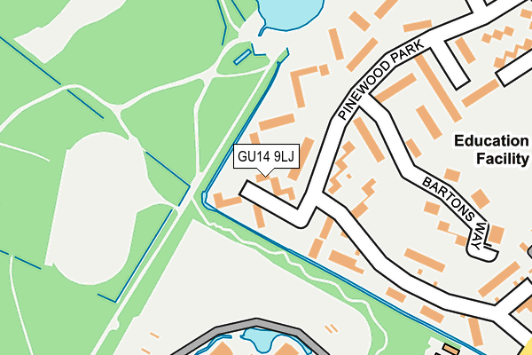 GU14 9LJ map - OS OpenMap – Local (Ordnance Survey)