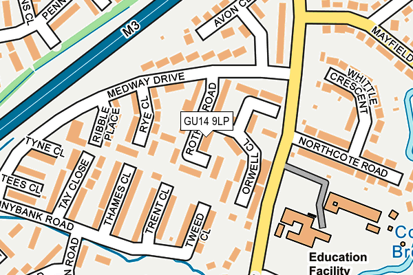 GU14 9LP map - OS OpenMap – Local (Ordnance Survey)