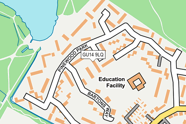 GU14 9LQ map - OS OpenMap – Local (Ordnance Survey)