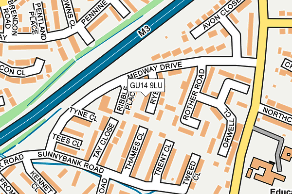 GU14 9LU map - OS OpenMap – Local (Ordnance Survey)