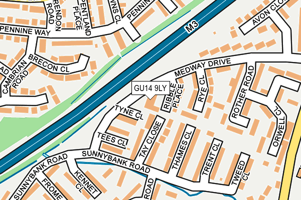 GU14 9LY map - OS OpenMap – Local (Ordnance Survey)