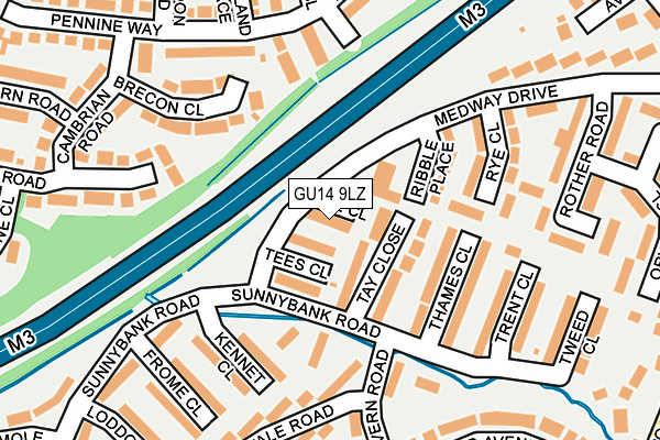 GU14 9LZ map - OS OpenMap – Local (Ordnance Survey)