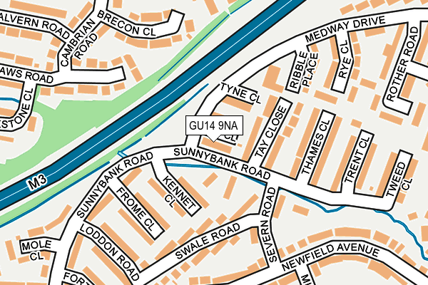 GU14 9NA map - OS OpenMap – Local (Ordnance Survey)