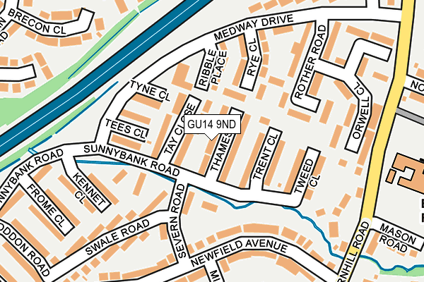 GU14 9ND map - OS OpenMap – Local (Ordnance Survey)