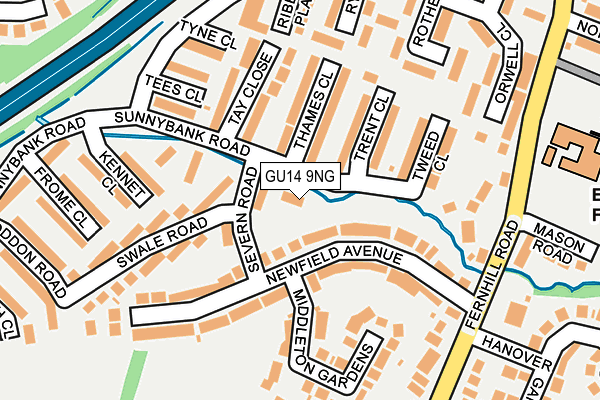 GU14 9NG map - OS OpenMap – Local (Ordnance Survey)