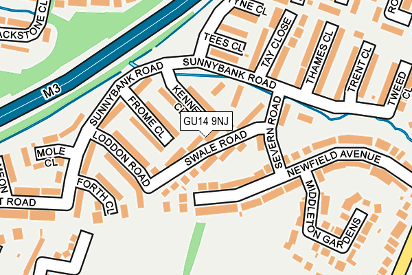 GU14 9NJ map - OS OpenMap – Local (Ordnance Survey)