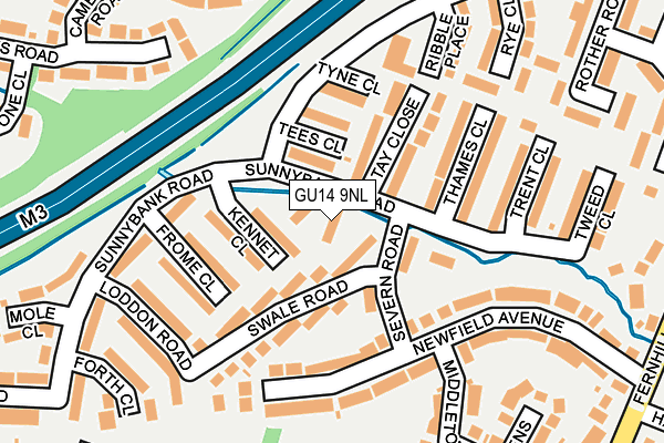 GU14 9NL map - OS OpenMap – Local (Ordnance Survey)