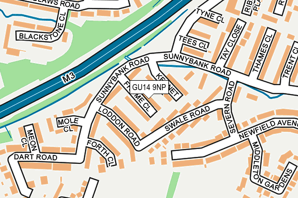 GU14 9NP map - OS OpenMap – Local (Ordnance Survey)