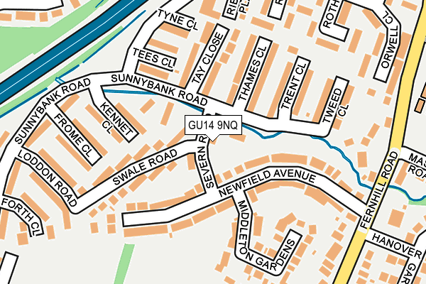 GU14 9NQ map - OS OpenMap – Local (Ordnance Survey)