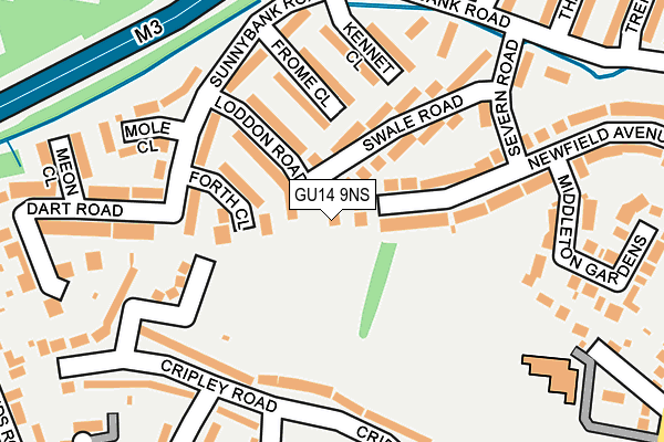 GU14 9NS map - OS OpenMap – Local (Ordnance Survey)