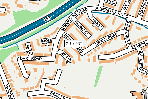 GU14 9NT map - OS OpenMap – Local (Ordnance Survey)